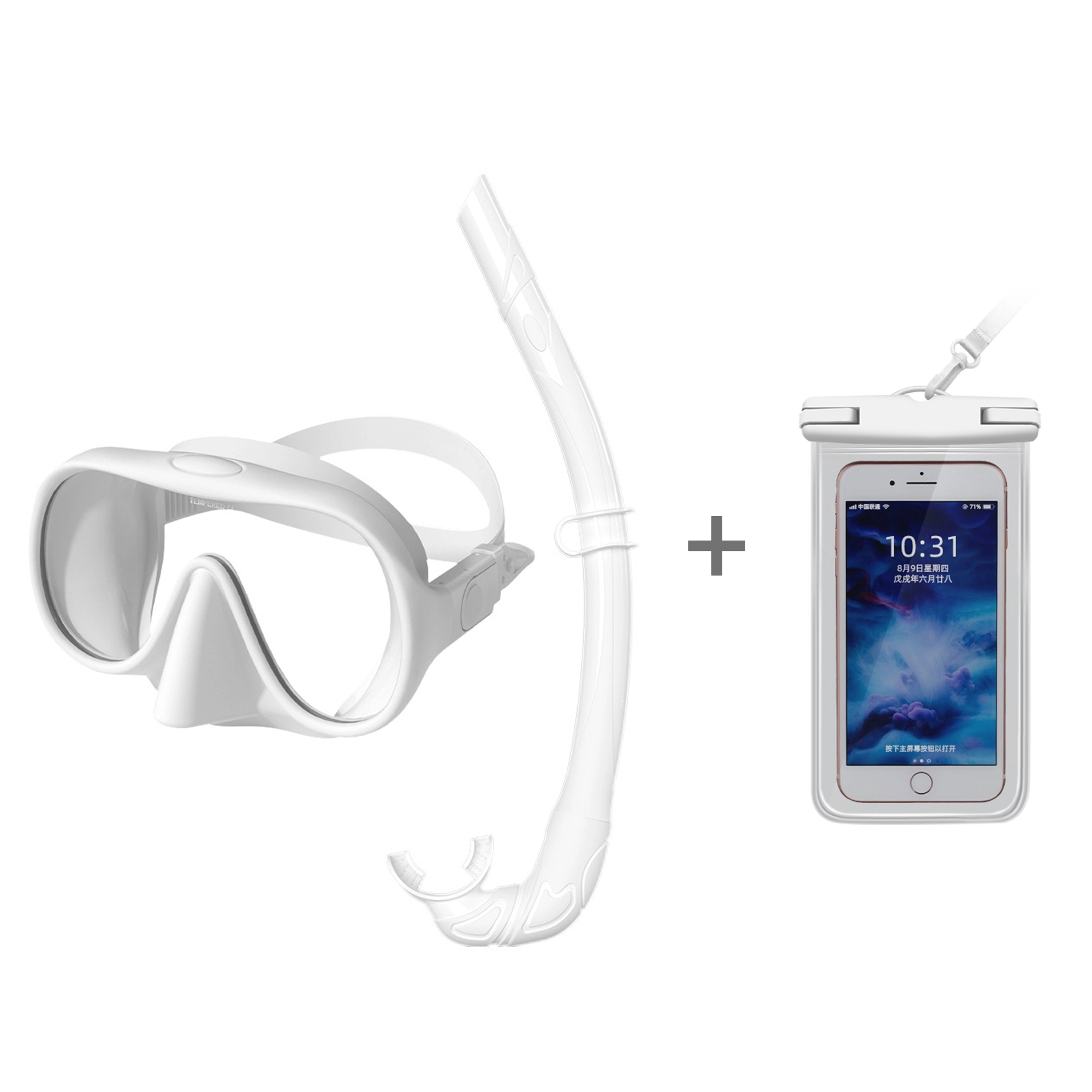 Huahana hou o Ocean Adventure Dive Mask me ka paʻa kelepona paʻa wai pahu hopu i nā manawa ma lalo o ka wai me ke kelepona 1