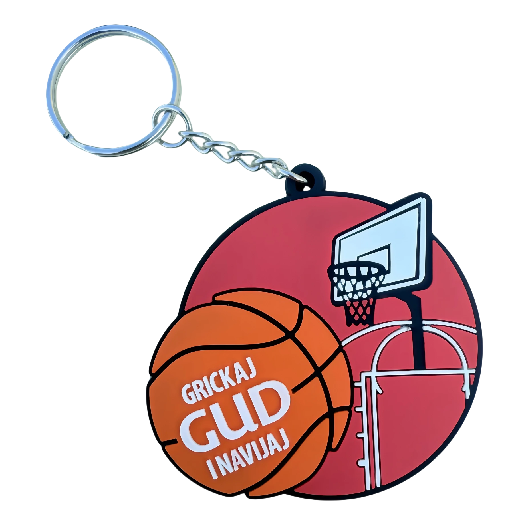 Personalisierter 3D-Basketball-Schlüsselanhänger mit rundem Firmenlogo für Sportveranstaltungen 1
