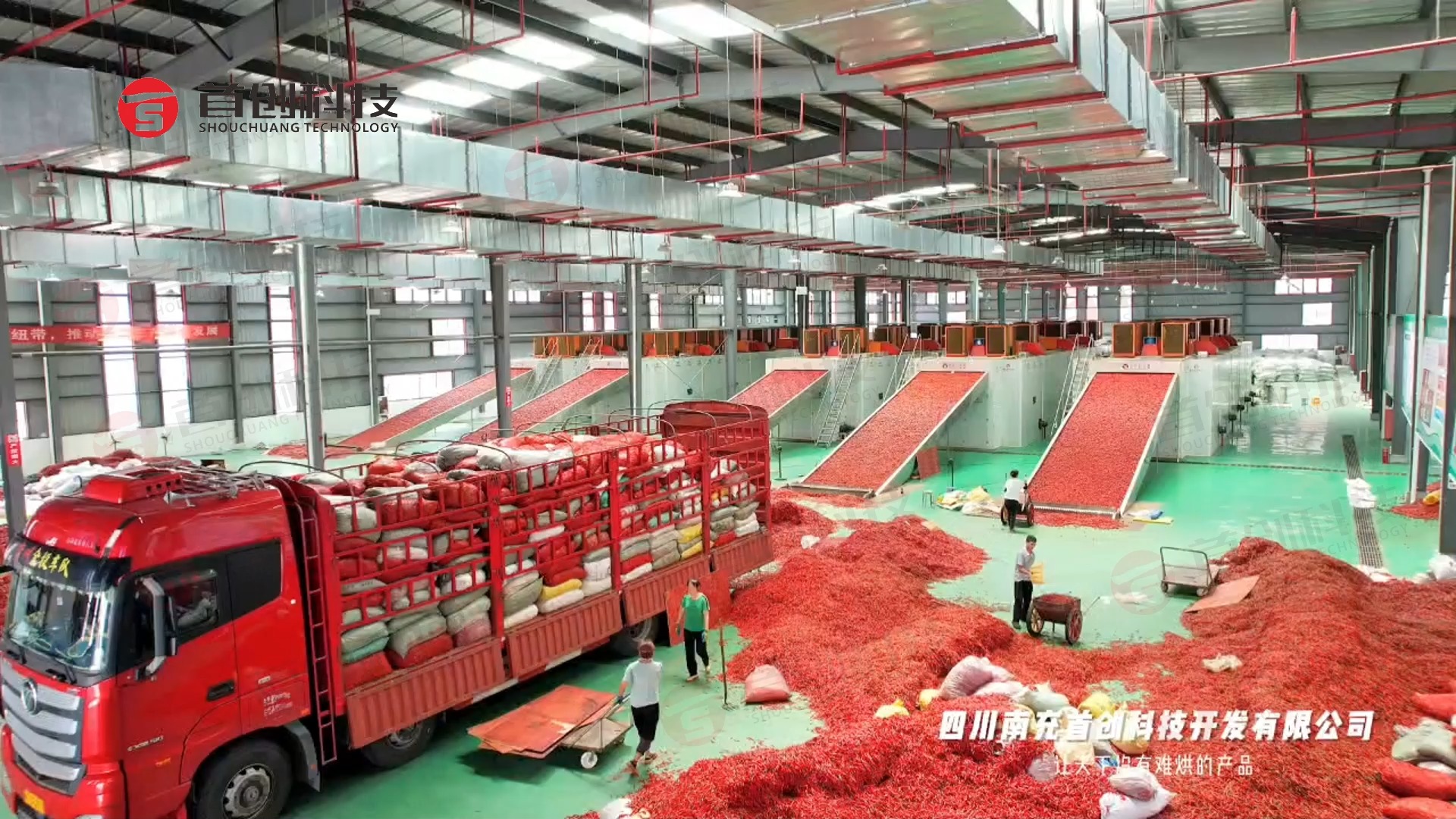 Secador contínuo Red Chillis com sistema de bomba de calor