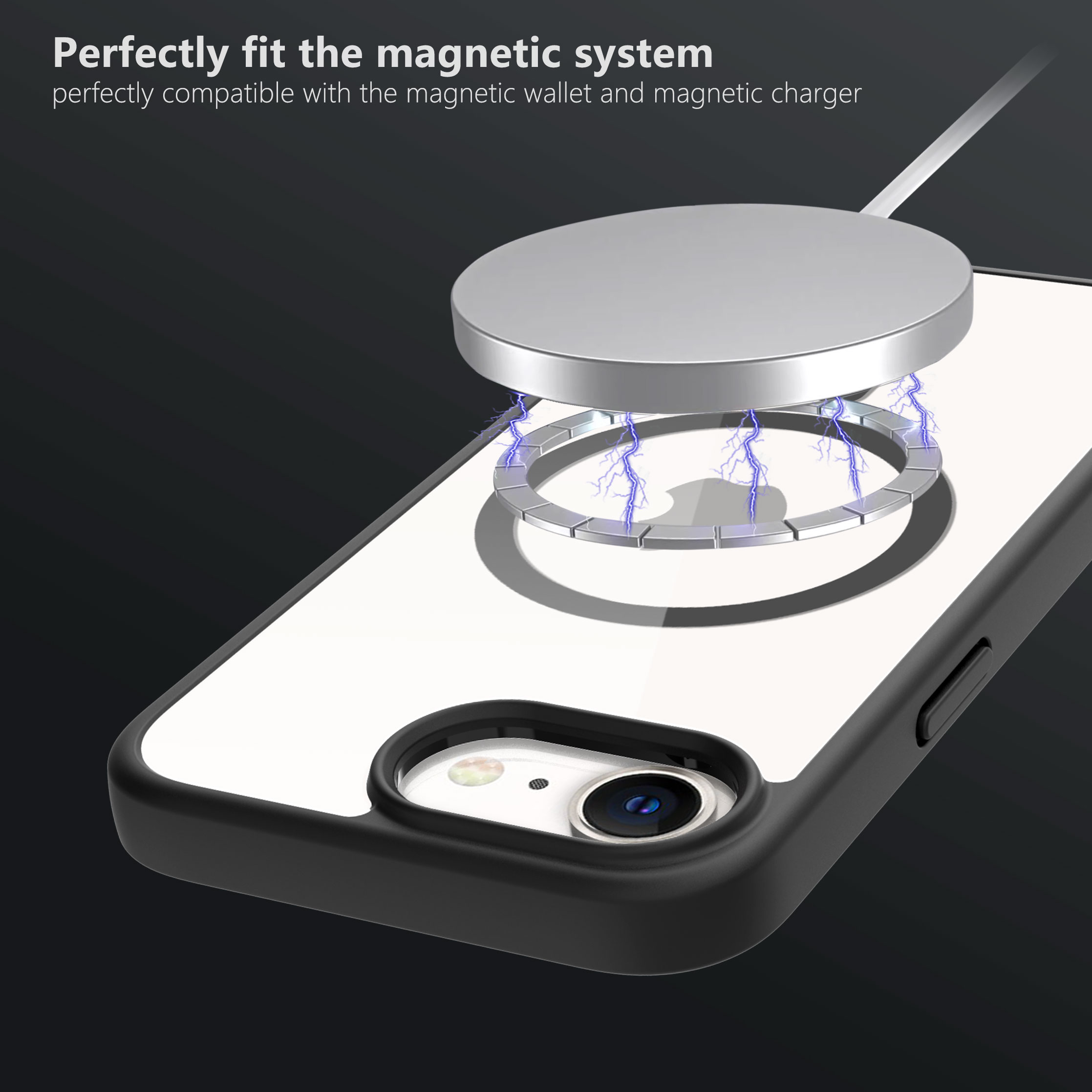 Newest design OEM Clear mobile phone case Anti-Yellow TPE TPU shockproof Magnetic Protector Cases For iPhone SE4 13
