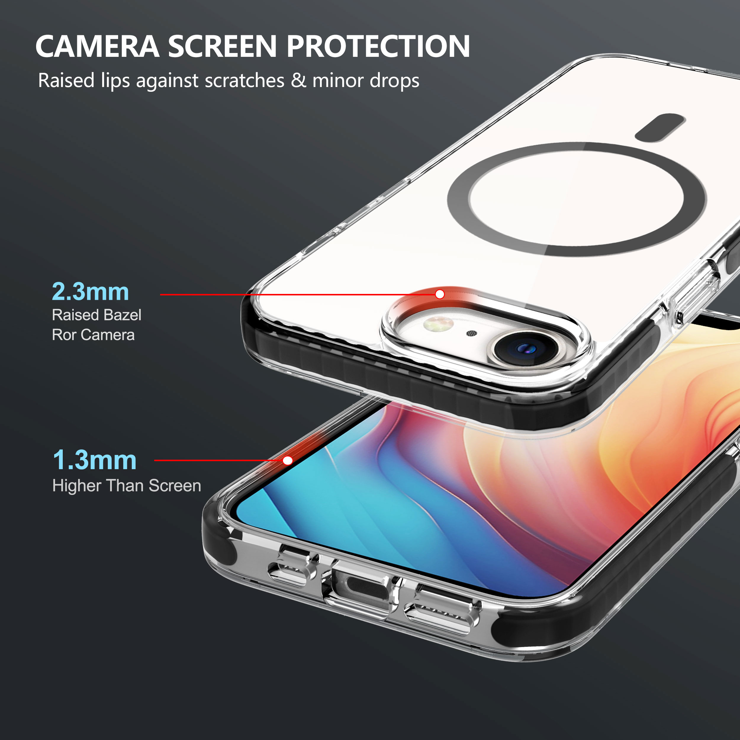 2025 Couverture complète Antichoc TPU + PC Étui de téléphone transparent Housse de téléphone magnétique pour iPhone SE 4 3