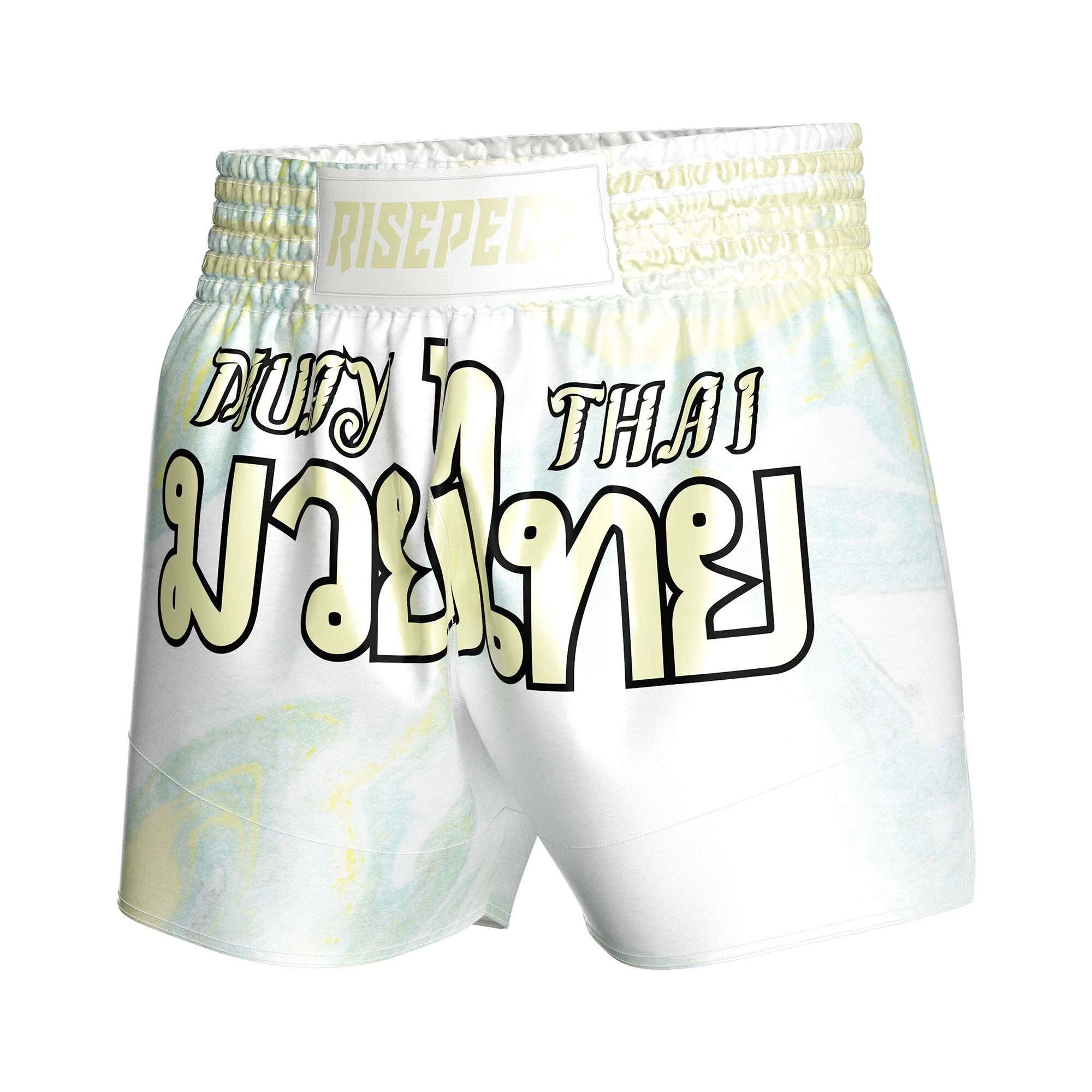 Rise White Muay Thai Short Shorts Bright Camouflage MMA 1