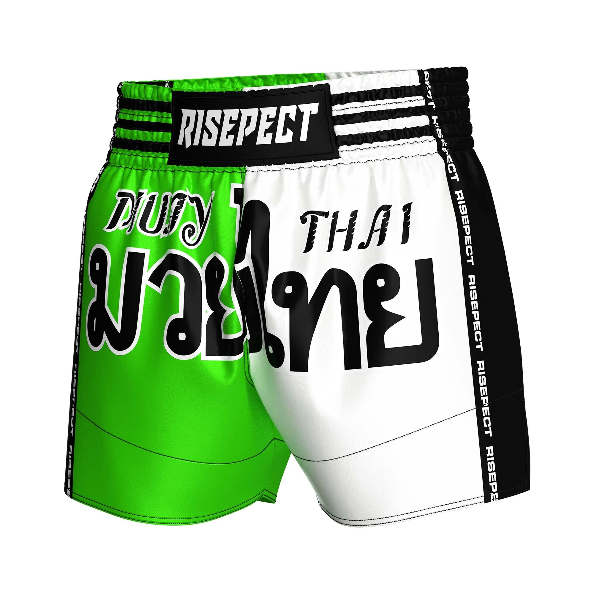 Rise White-green Muay Thai Shorts Wholesale Two-color Thailand Shorts 1