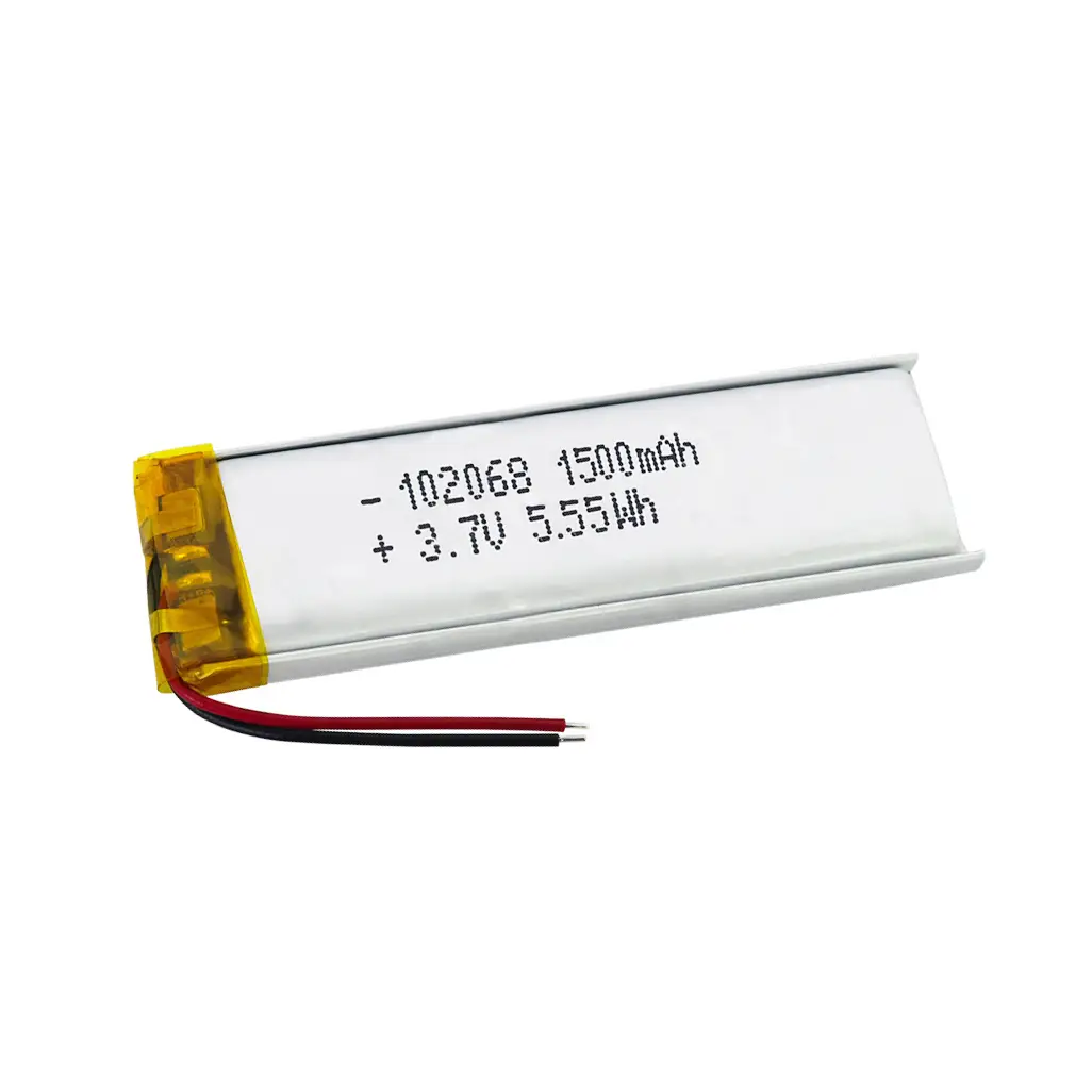 Batteria ai polimeri di litio 102068 3,7 V 7,4 V 1500 mAh per localizzazione GPS, IoT 1
