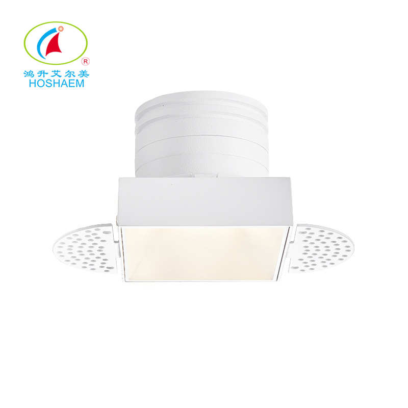 Hongsheng HOSHAEM COB Trimless Square Downlight Spotlight Dimming CCT الشركة المصنعة للإضاءة المريحة القابلة للتعديل 1