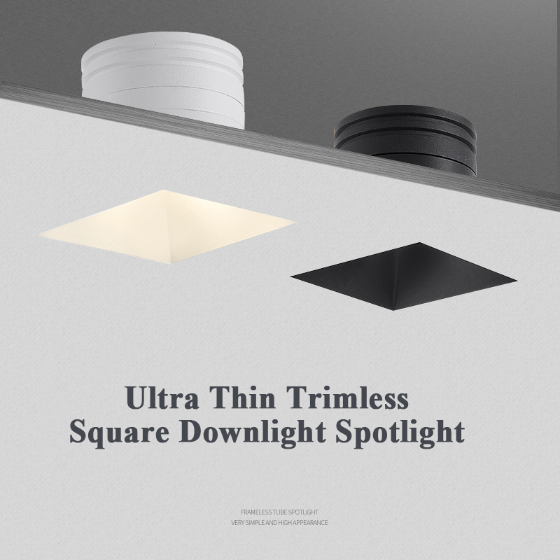 Hongsheng HOSHAEM COB Trimless Square Downlight Spotlight Dimming CCT الشركة المصنعة للإضاءة المريحة القابلة للتعديل 3