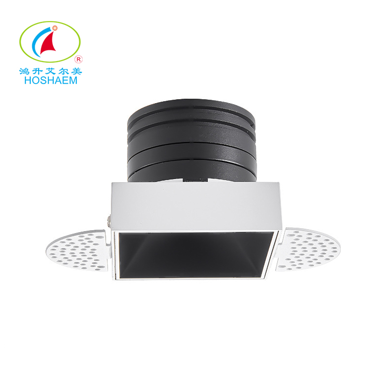 Hongsheng HOSHAEM COB Trimless Square Downlight Spotlight Dimming CCT الشركة المصنعة للإضاءة المريحة القابلة للتعديل 2