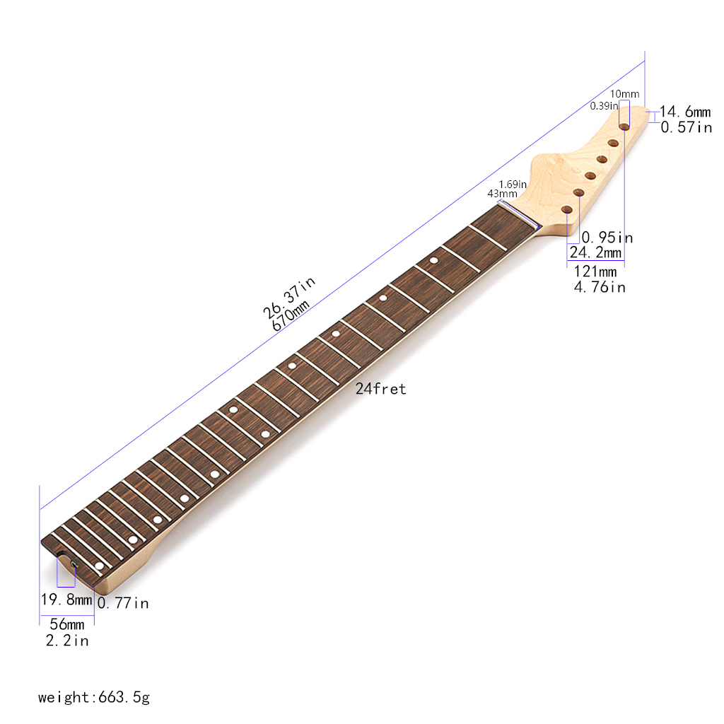 卸売カスタム 6 弦ローズウッド指板エレキギターベースネック | Guge