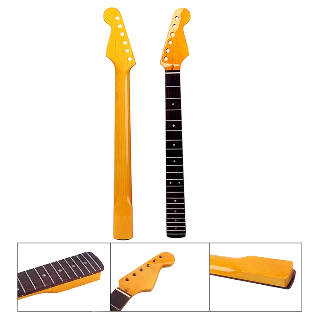 Wholesale Custom 22 Fret Bright Yellow Electric Guitar Neck for ST Electric Guitar 1