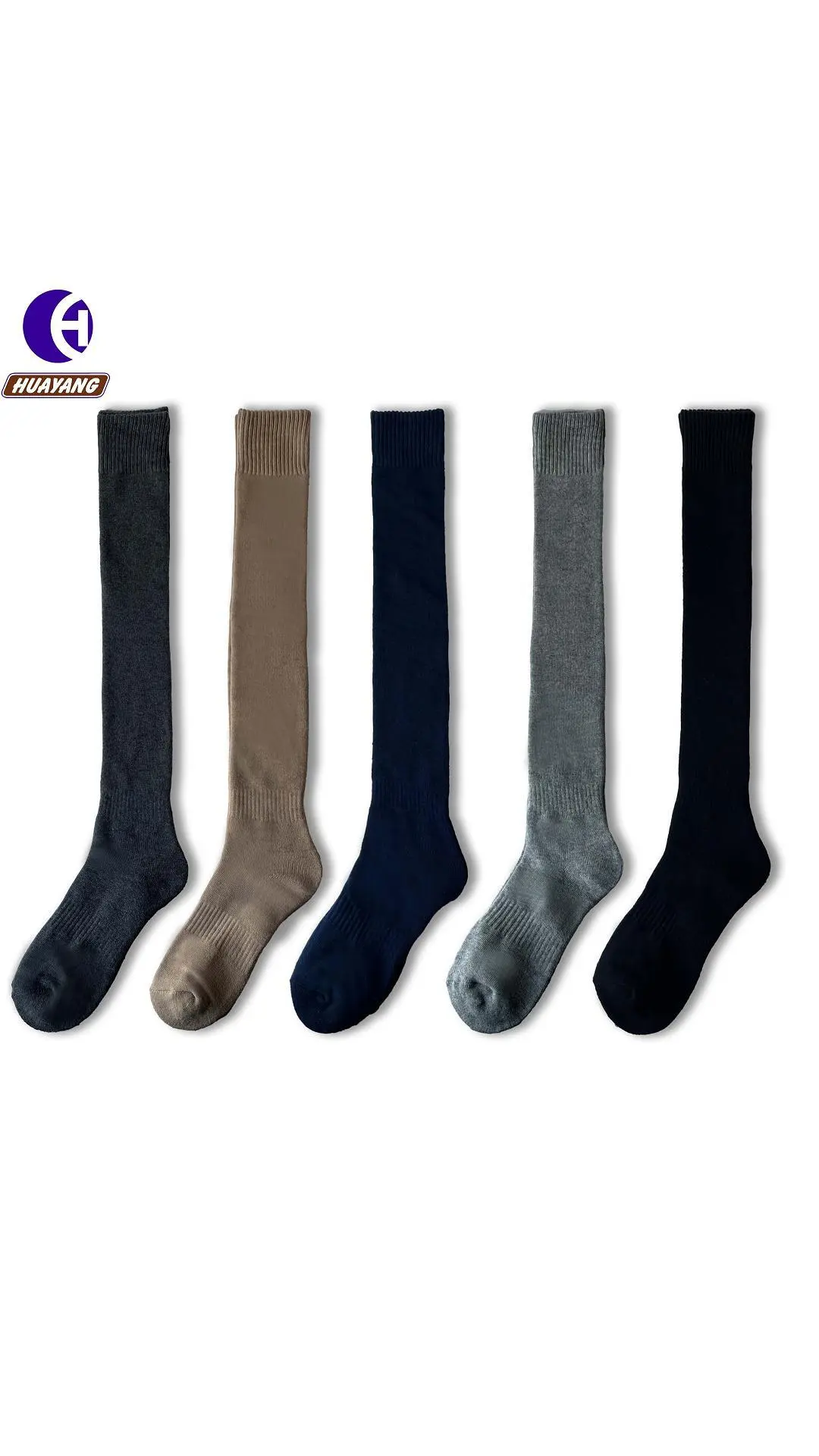 Custom Knee High Women Socks Keep Warm Thickened Loop Winter Wear Anti-Drop Design HY-W-018 1