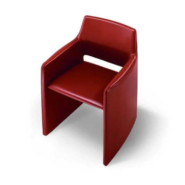 Modern Italian Minimalist Saddle Leather Dining Chair with Armrests  Home Furniture for Living Room Conference Room for Hotels 1