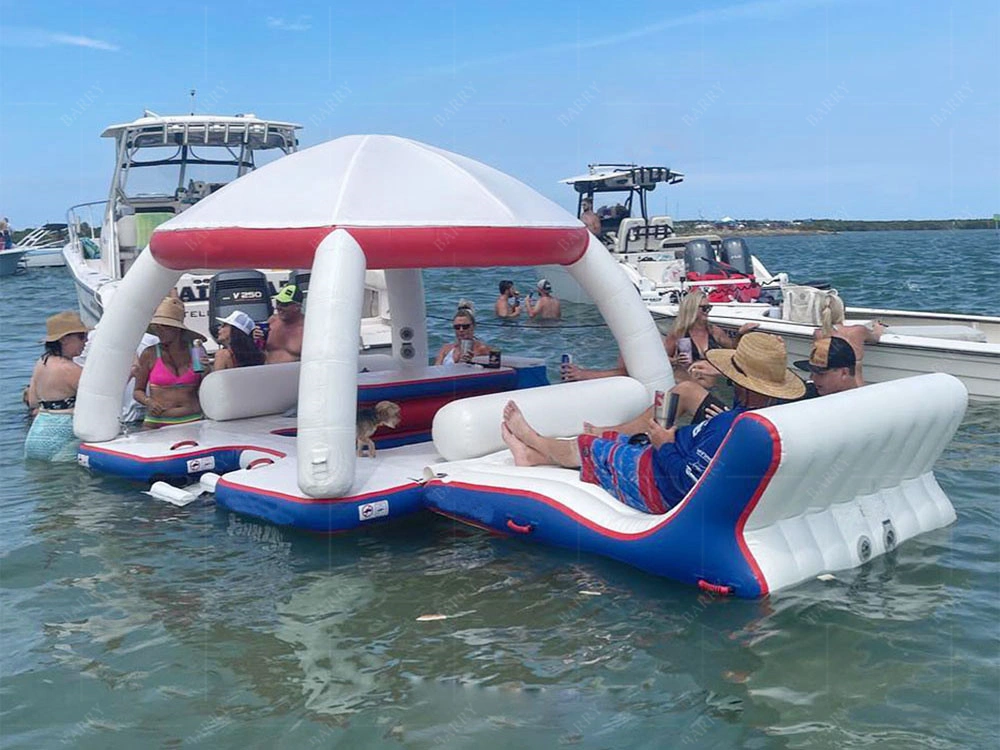 Leisure Party Inflatable Floating Island Dock With Water Sofa 1