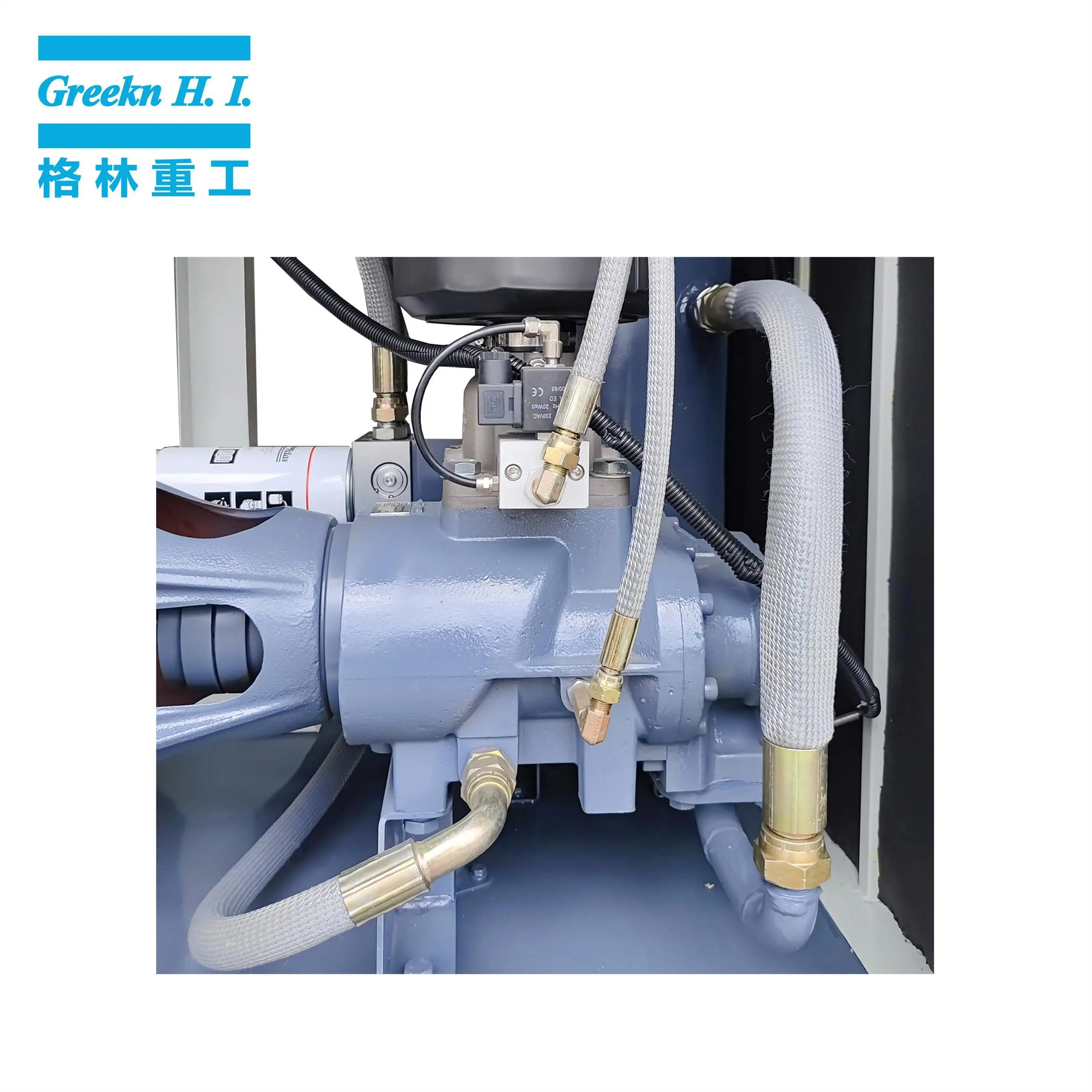 Greekn H.I. GA22 22KW 30HP Oil Lubricated Screw Air Compressor 7