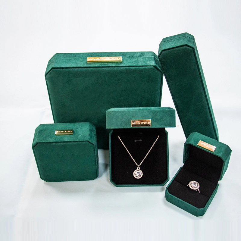 Luxury Velvet Jewelry Box Packaging Wholesale Blue Suede Leather Jewelry Box Bracelet Necklace Pendant Ring Royal Blue Velvet Jewelry Box 1