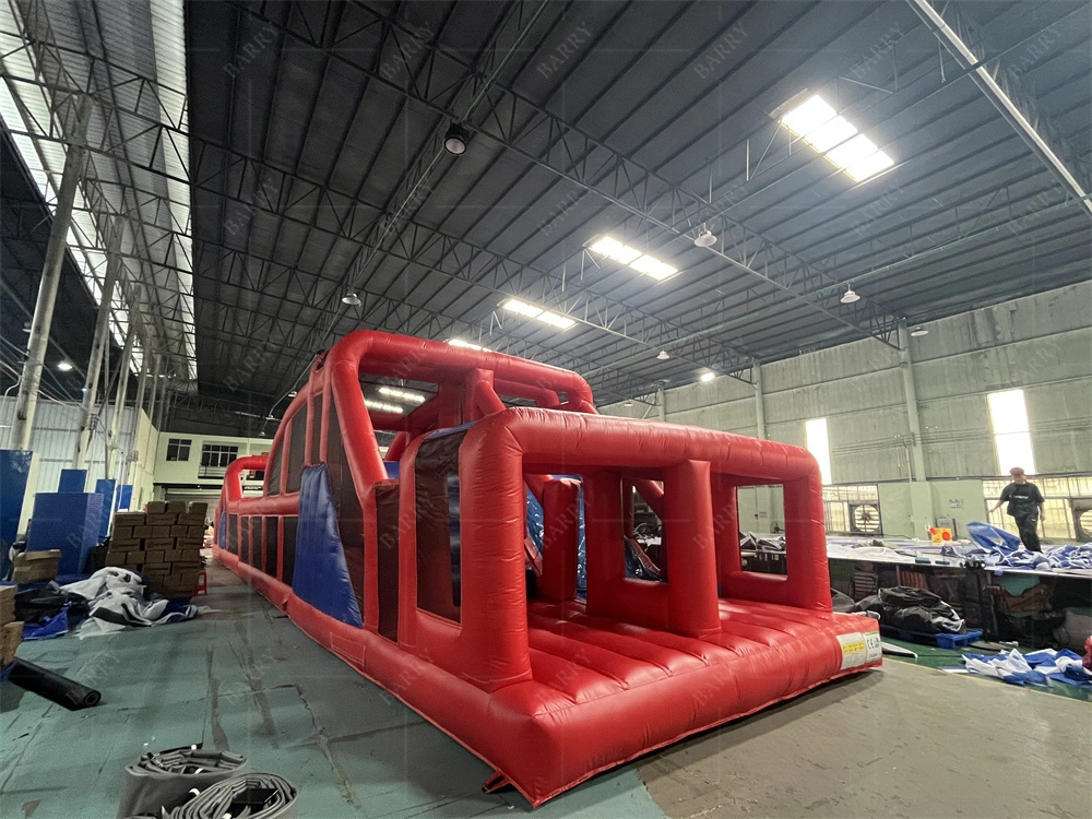 Red Wipeout Game Big Balls Inflatable Obstacle Course 1
