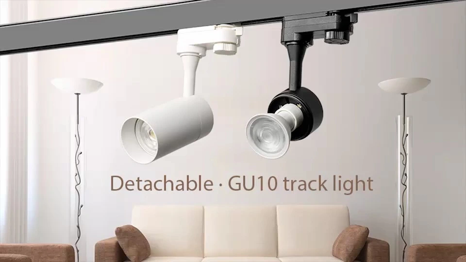 غطاء إضاءة المسار GU10 LED من الألومنيوم الفاخر متوافق مع 2 سلك 3 أسلاك 4 مسارات أسلاك تصميم طويل الأمد 1