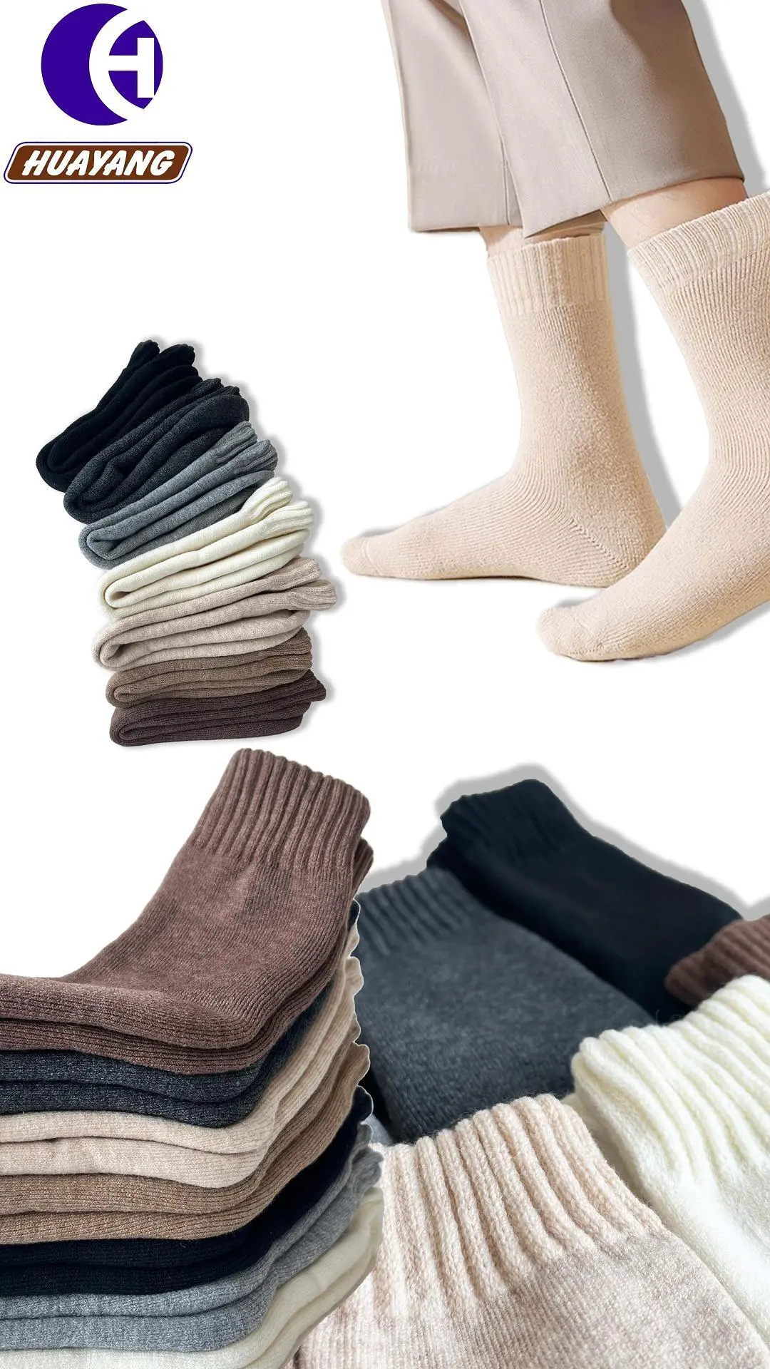 Wool Men's Keep Warm Thickened High Elasticity Ankle Socks HY-M-010 1