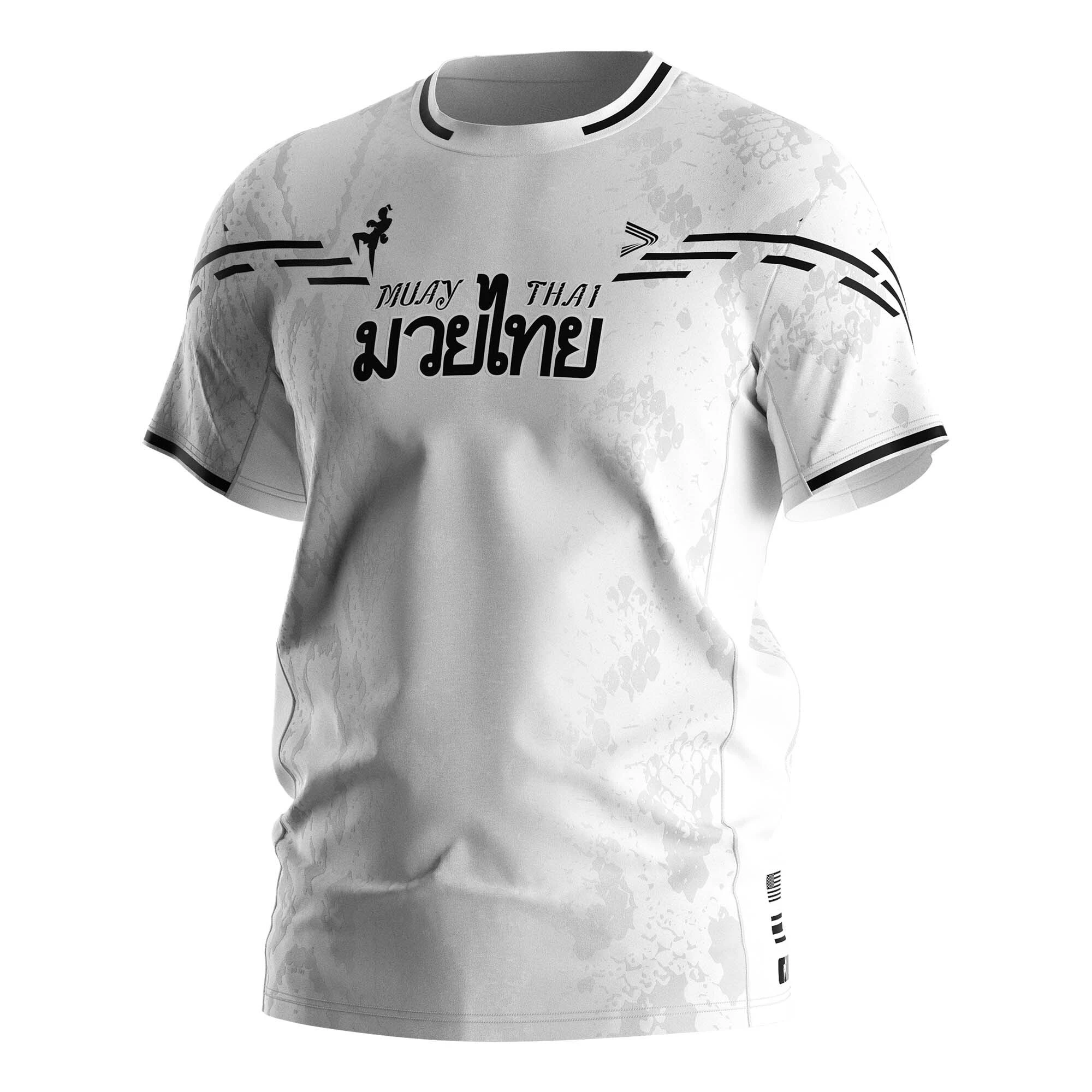Rise White Python Muay Thai Performance Shirts Training Tee 1
