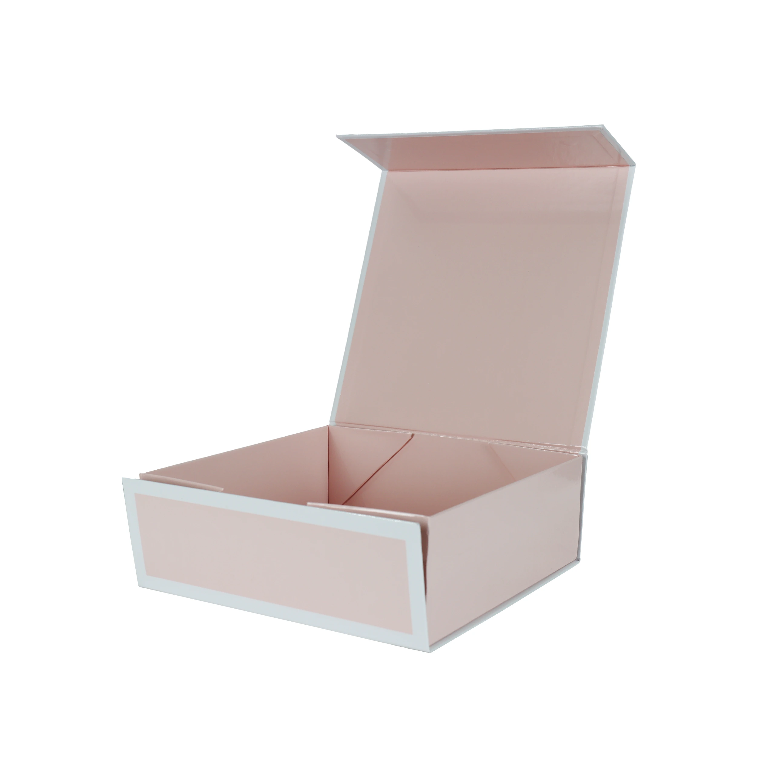 Магнитная складная упаковочная коробка розового цвета для одежды - Packshion Packaging 1