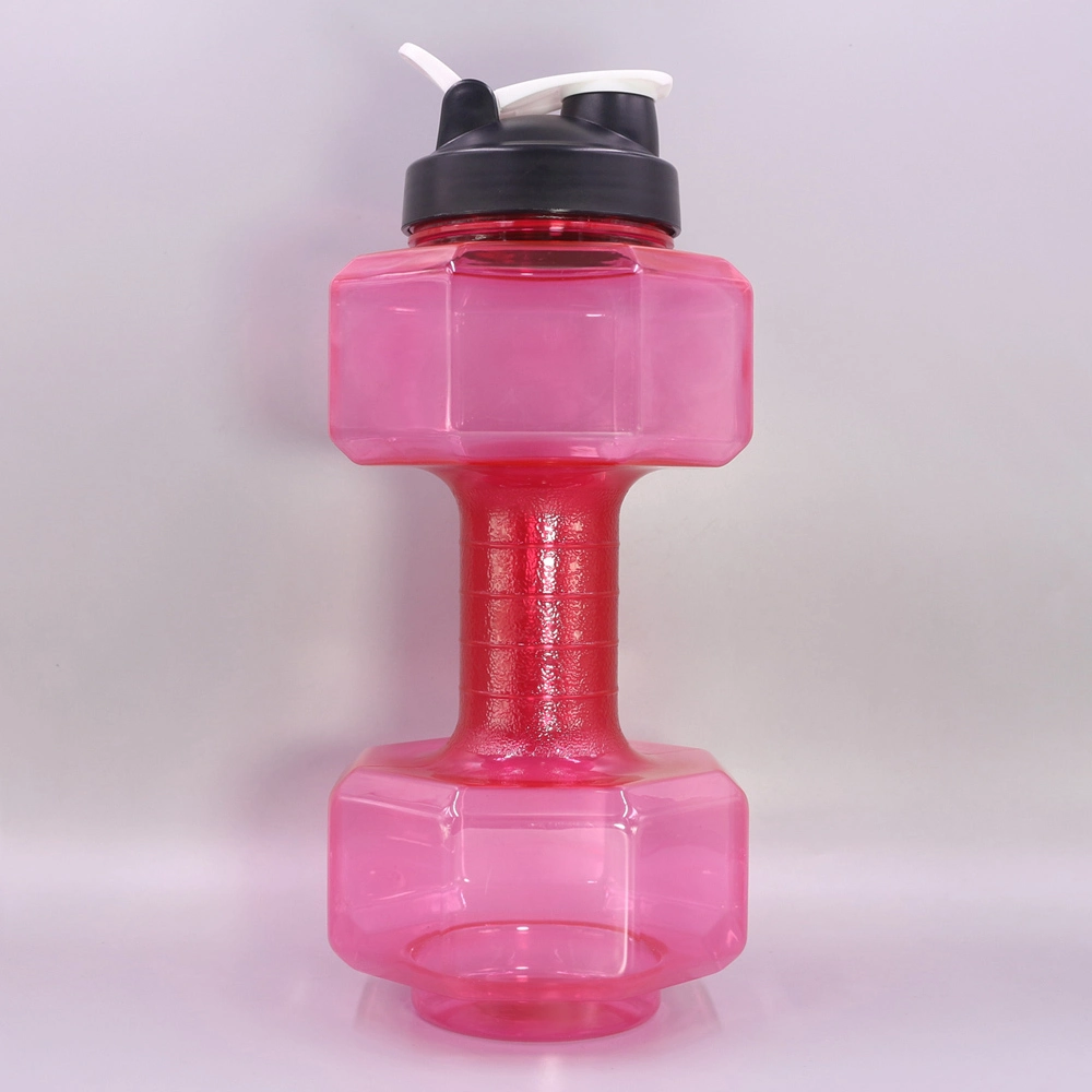 KingLine Multiple models Plastic dumbbell water bottle with lanyard for fitness 1