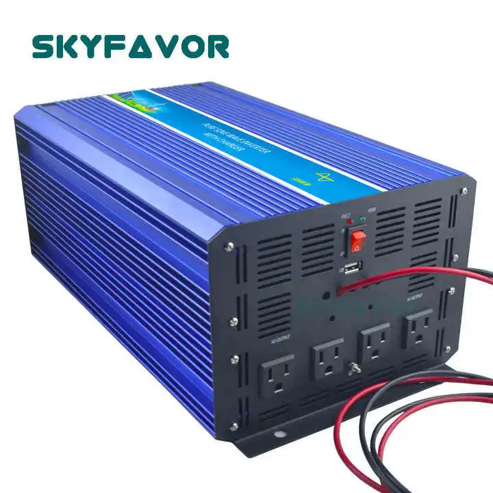 Netzunabhängiger 3000-W-Wechselrichter mit reiner Sinuswelle, 12 V, 24 V, Gleichstrom zu Wechselstrom, 110 V, 230 V, Wechselrichter mit Ladegerät, 12 V, 24 V, 10 A, Schnellladegerät 1