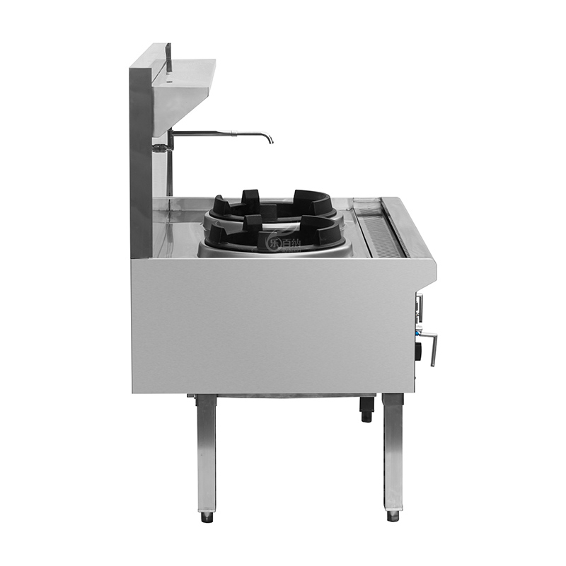 Wok chino de 2 quemadores con función de refrigeración por cortina de agua (GWR-2) 7