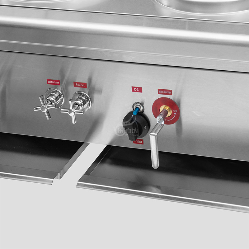Wok chino de 2 quemadores con función de refrigeración por cortina de agua (GWR-2) 6