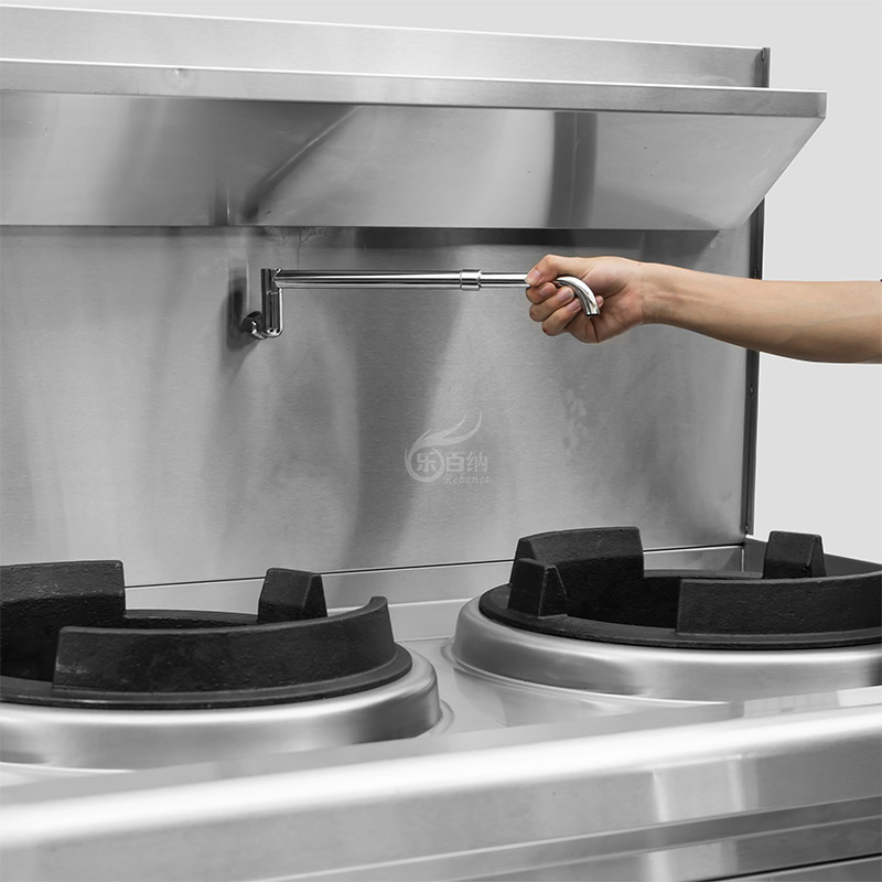 Wok chino de 2 quemadores con función de refrigeración por cortina de agua (GWR-2) 4