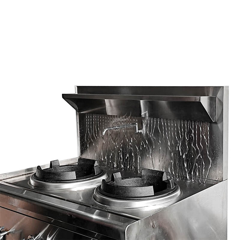 Wok chino de 2 quemadores con función de refrigeración por cortina de agua (GWR-2) 5