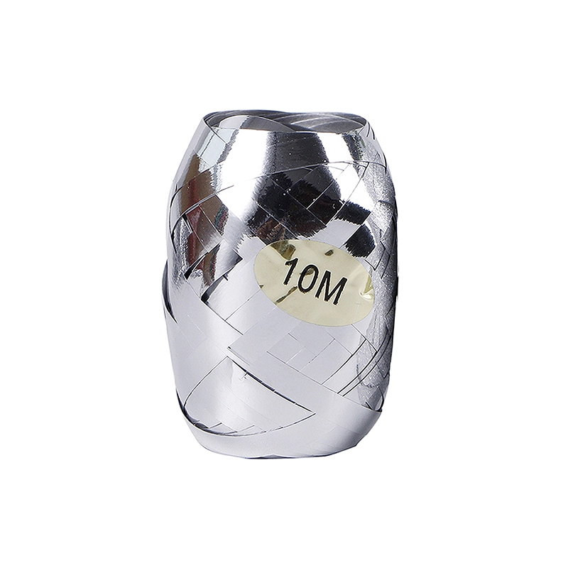 MSD 10M Birthday Curly Bow Balloon Ribbon Silver Color Egg Roll Ribbon 1