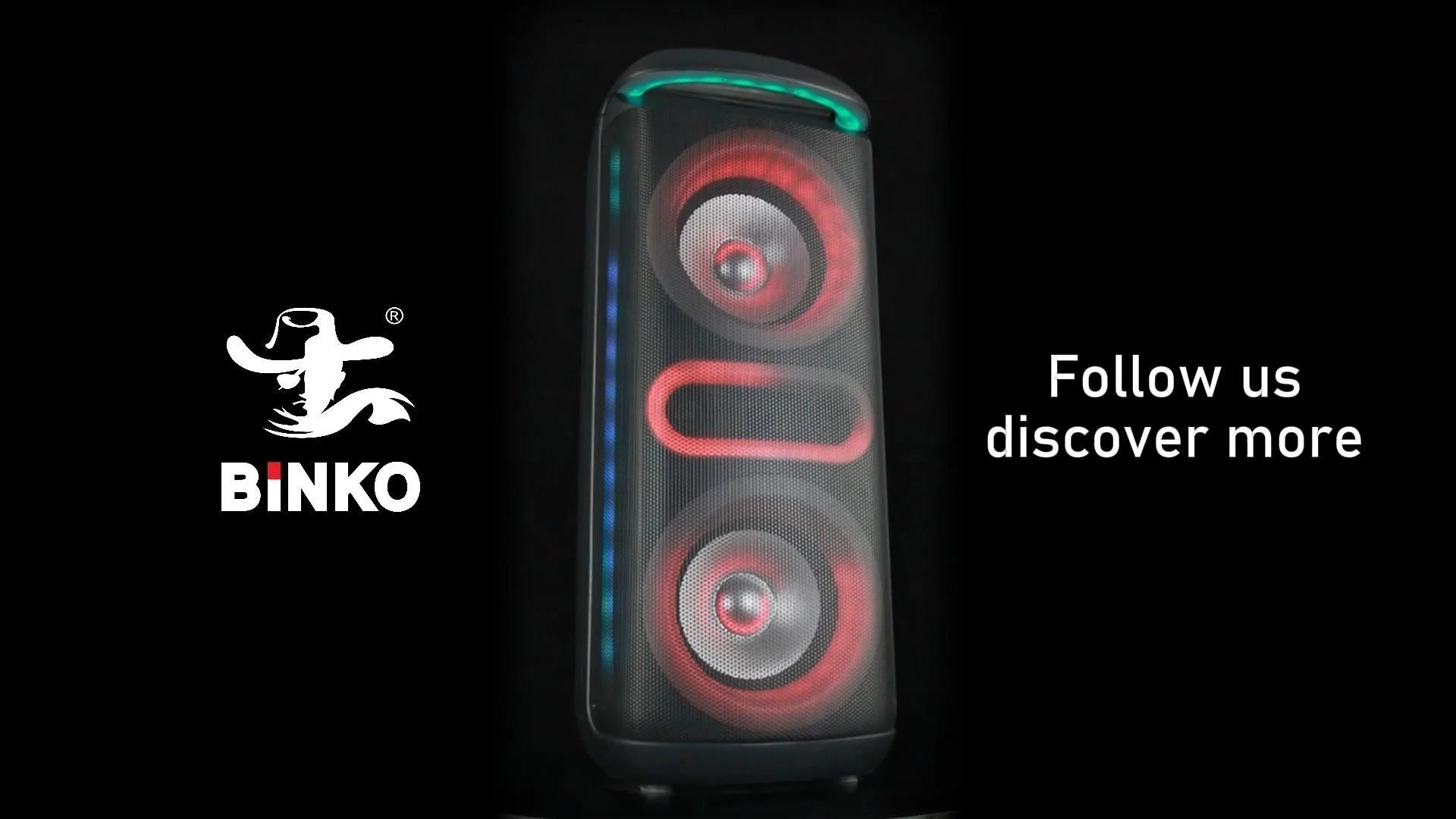 Double 8 Inch Portable Wireless RGB LED Speaker Karaoke Party Speaker Sound Box Speaker with mic BINKO YX-4800B 1