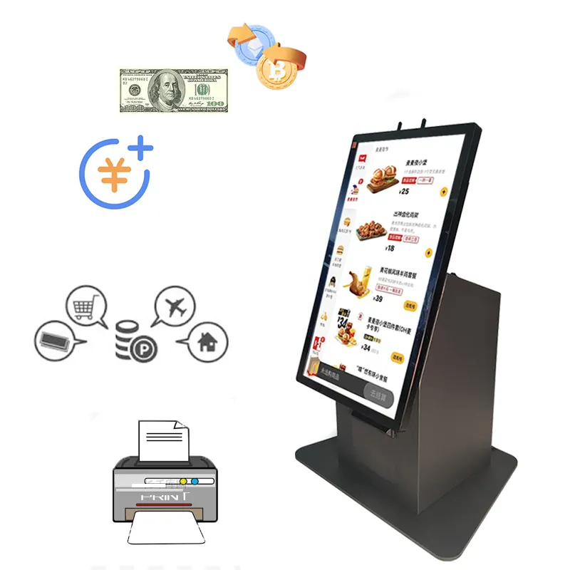 Kiosk Payment Terminals Touch Screen Self Ordering Printer Payment KIosk - - LUXURING 4