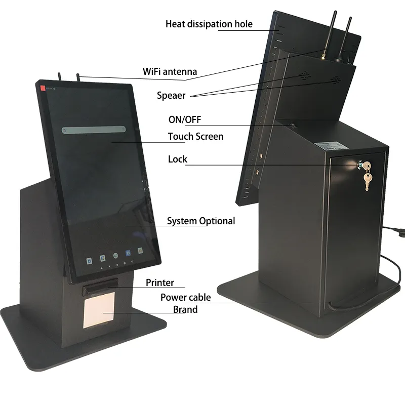 Kiosk Payment Terminals Touch Screen Self Ordering Printer Payment KIosk - - LUXURING 8