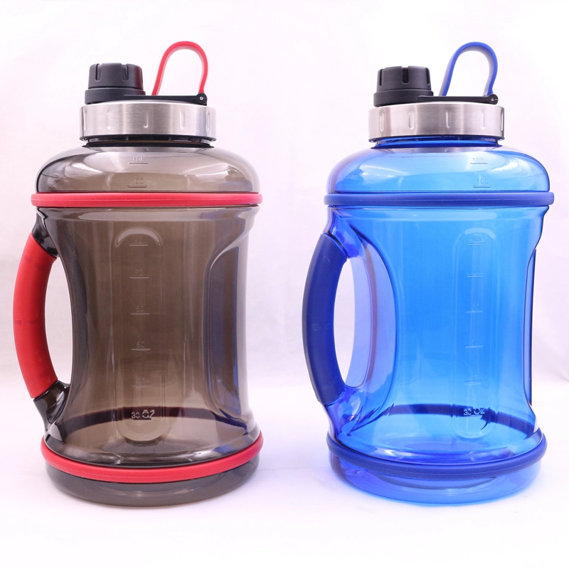 Botella de agua deportiva con jarra de plástico grande KingLine con asa para exteriores 1