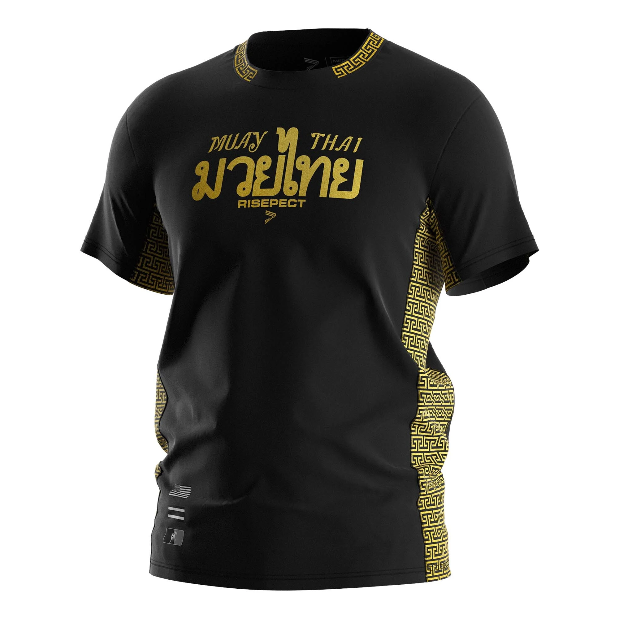 Rise Greek Key Performance Shirts Gold Muay Thai T-shirt MMA 1