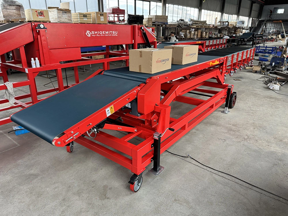 Flexible Truck Loading Conveyor Belt Mobile on Tyre and Wheels 1