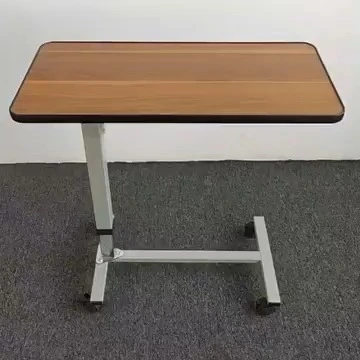 Overbed Table Bedside Height Adjustable Table with Wheels 1