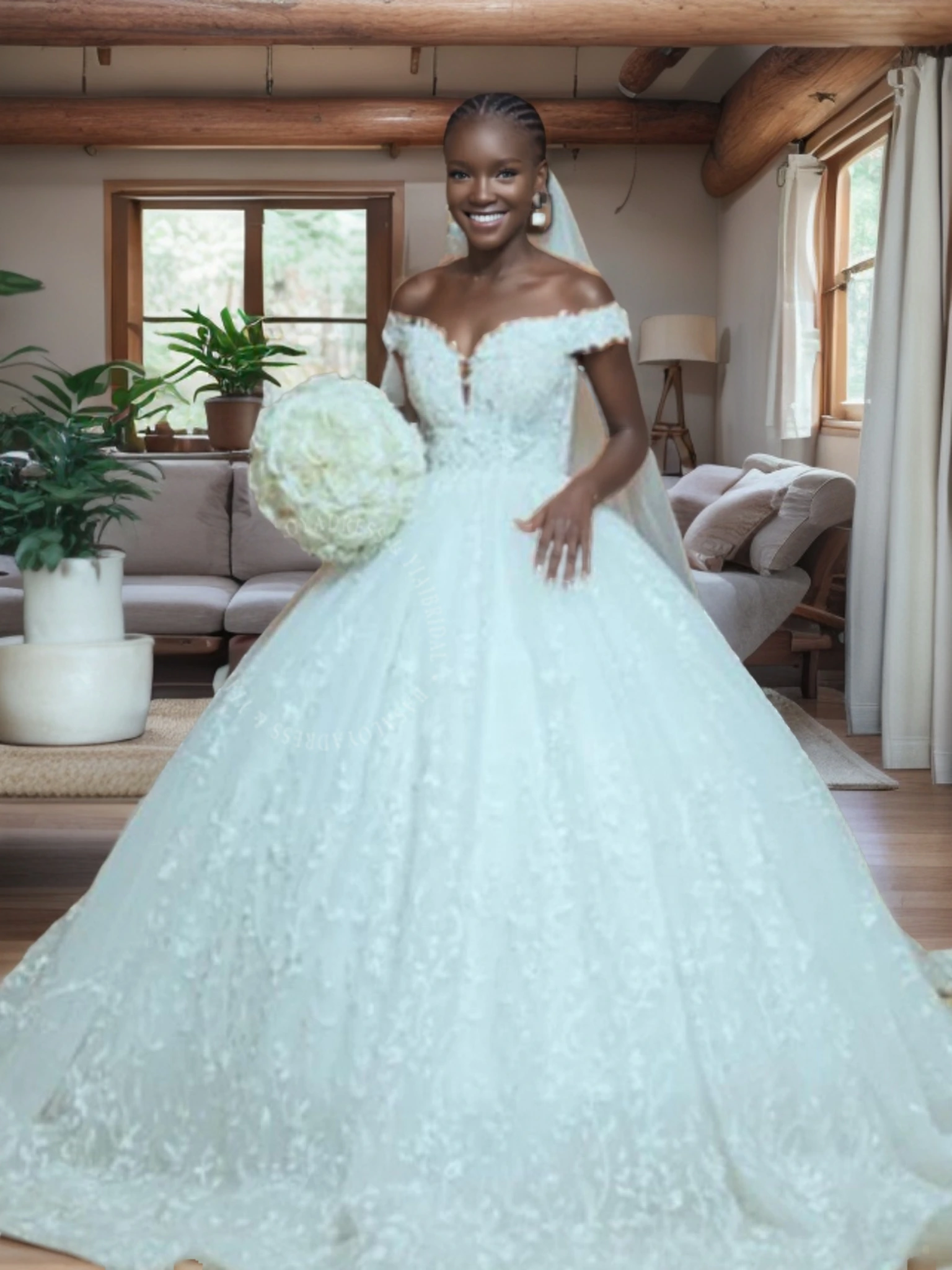 Elegant Wedding Dress Customization RSW2032 Lace Beads 3D Flowers Off Shoulders Bridal Dress Shops 1