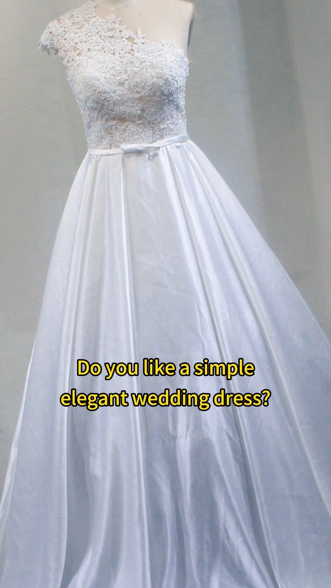 Satin Simple Wedding Dress RSW1808 One Shoulder A Line Bridal Gown 1
