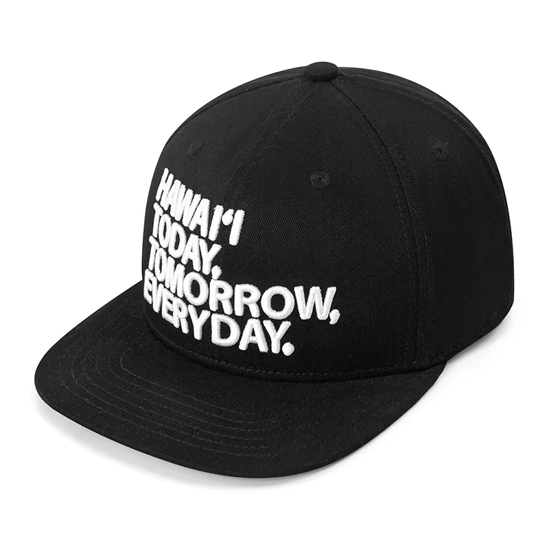 Black Flat Bill Snapback by TANGREN-4 2