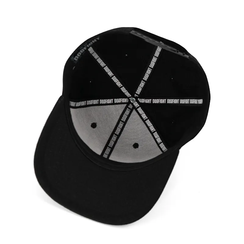 Black Flat Bill Snapback by TANGREN-2 4