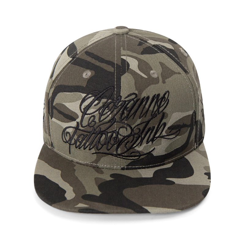 classic camouflage Flat Peak Embroidered Snapback Baseball Cap 1