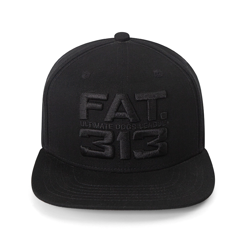Strukturierte hochkarätige 6-Panel-3D-Stickerei Flat Visor Snapback Cap 1