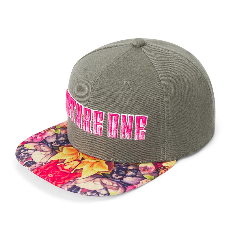 Flower Hawaiian Style Flat Visor 6 pannello ricamato Hat Snapback 1