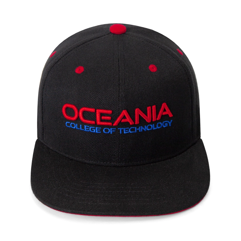 6-panel high-profile flat bill embroidered adjustable snapback Cap 1