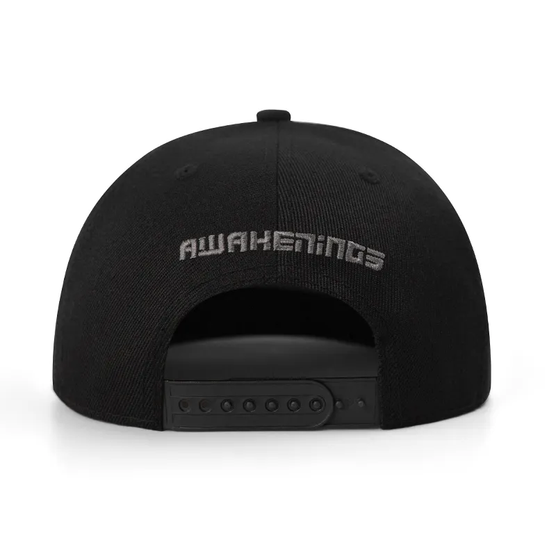 Black Flat Bill Snapback by TANGREN-3 3