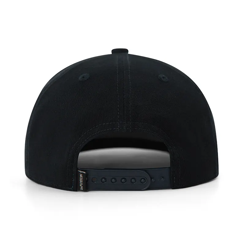 Black Flat Bill Snapback - - TANGREN-3 4