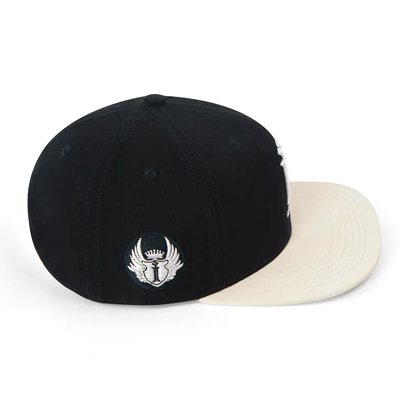 Black Flat Bill Snapback - - TANGREN-3 3