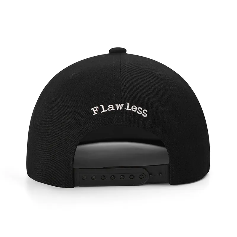 Black Flat Bill Snapback by TANGREN-1 3