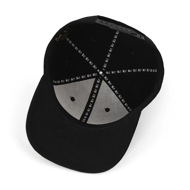 Black Flat Bill Snapback by TANGREN-1 4